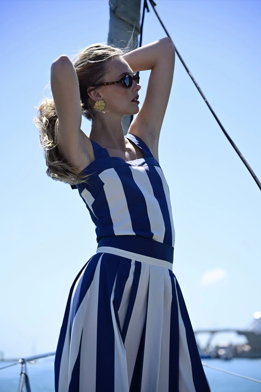 THE BLUE STRIPES LEA SKIRT - Image 5
