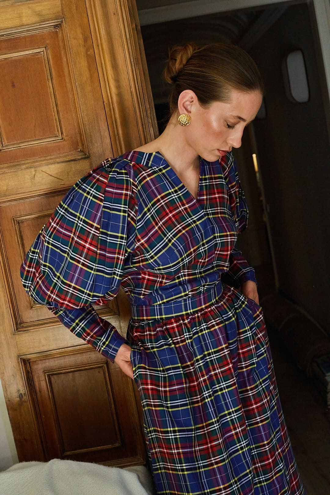 THE NAVY TARTAN CELINE SKIRT - Image 6