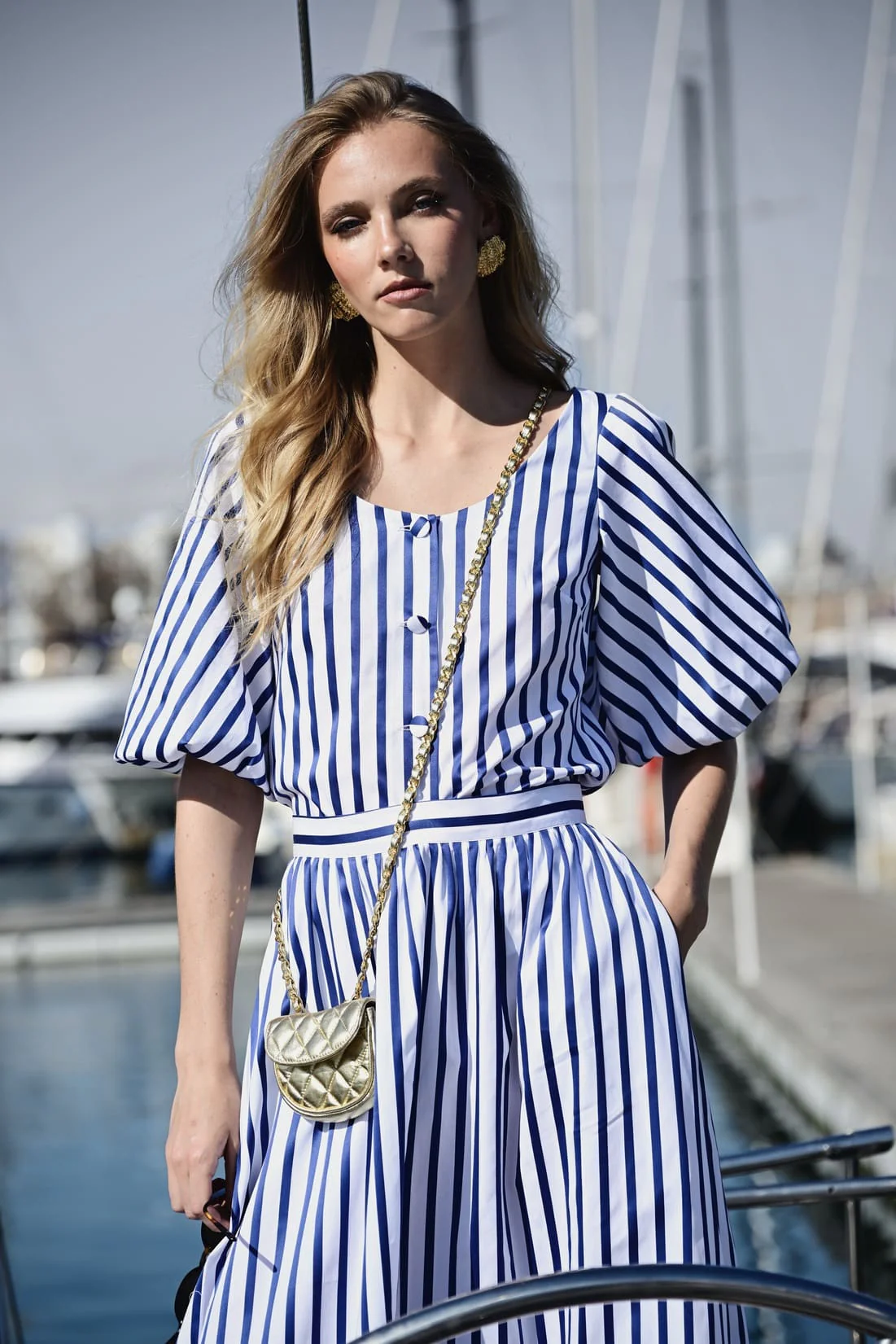 THE NAVY STRIPES CELINE SKIRT - Image 3